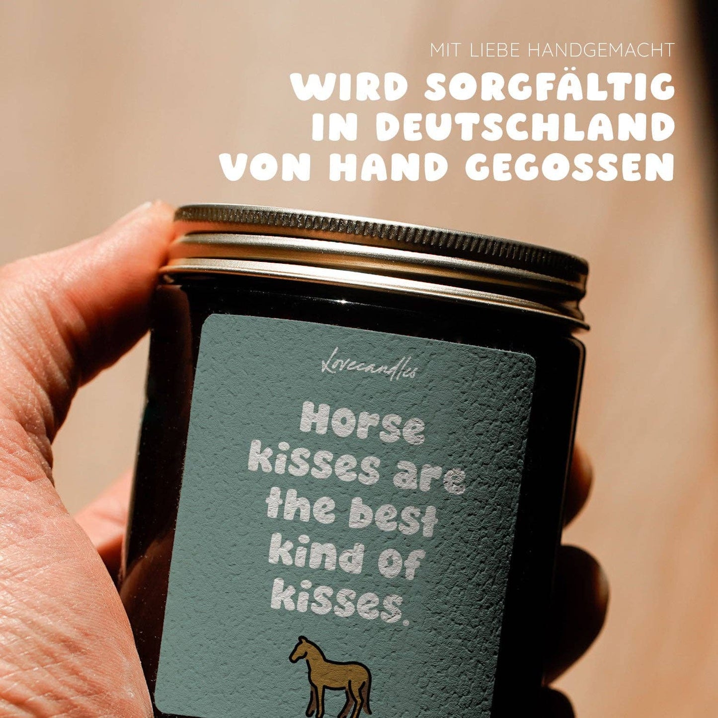 Vanille Duftkerze - Horse kisses are the best kind of kisses